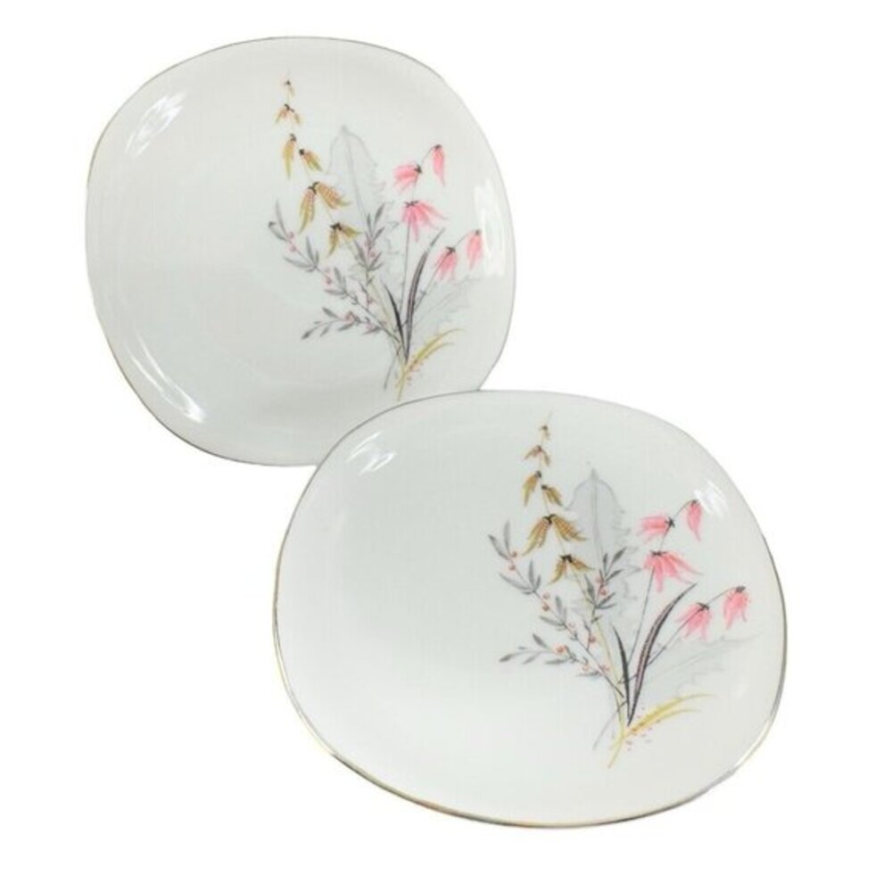 Vintage Royal Duchess Bavaria‎ Germany Floral Fine China Dish Plate Set 2 VTG